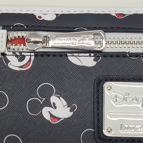 Disney Parks Loungefly Mickey Mouse All Over Mickey Face Black Wallet NWT - Picture 4 of 11